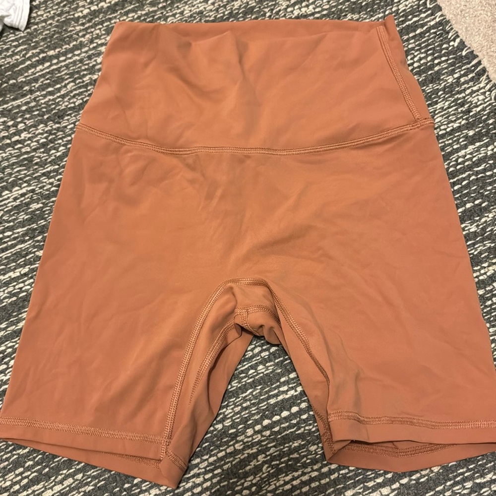 Lululemon burnt orange biker shorts